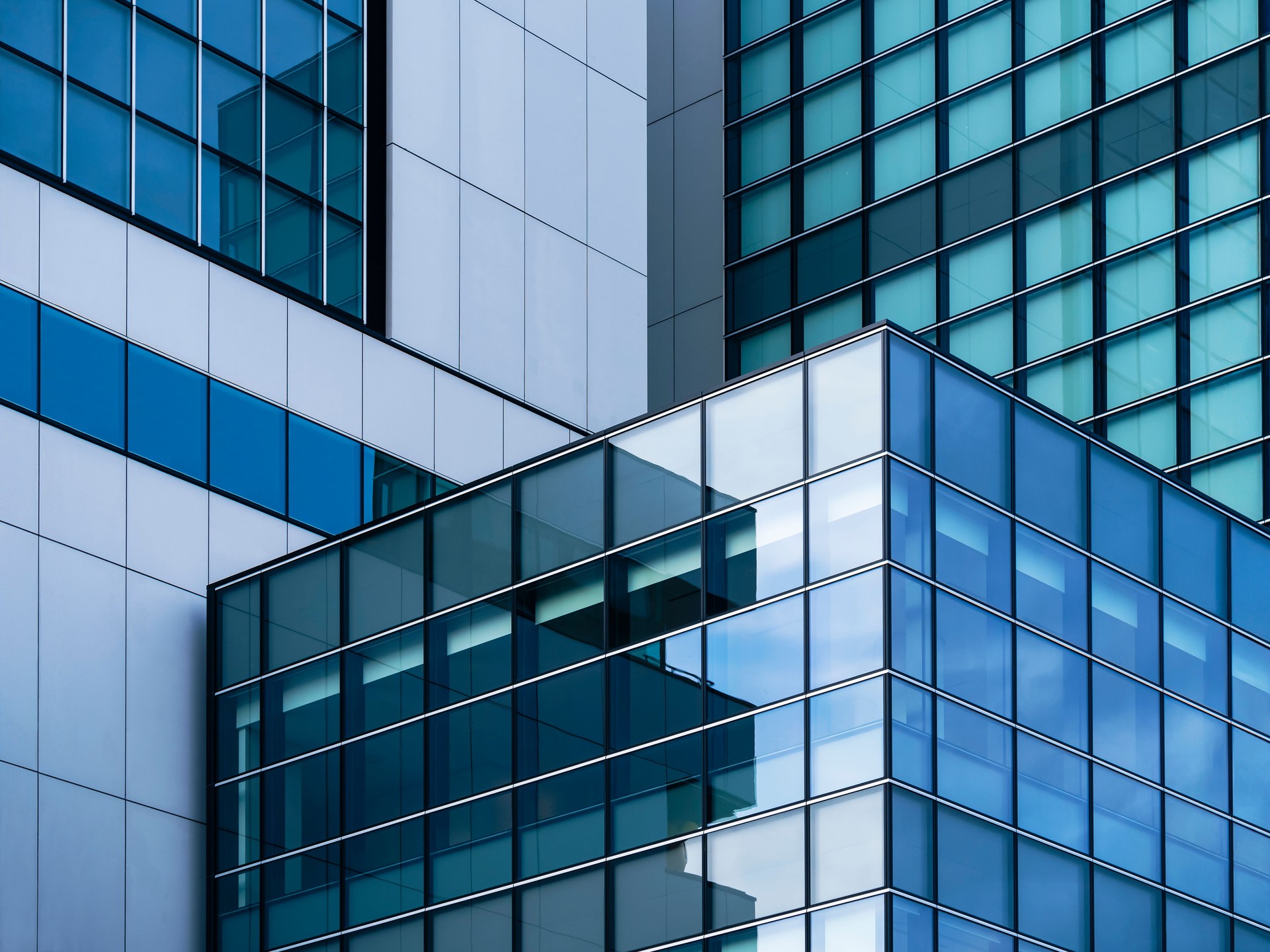 Architecture details Glass wall Modern building exterior Abstract futuristic background